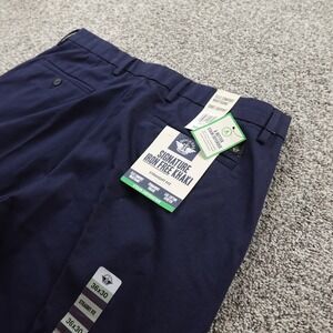 NEW Dockers Pants Mens 36X30 Blue Chino Trouser Dress Khaki Flat Front Stretch